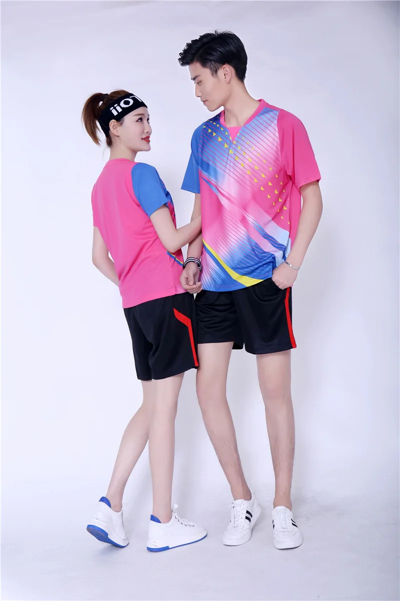 Оригинальные новые мужские футболки для бадминтона, женские теннисные Джерси, футболка с коротким рукавом для пинг-понга, Полиэстеровые быстросохнущие настольные теннисные футболки