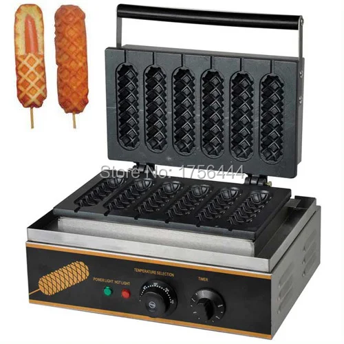 Free Shipping Commercial Use 6pcs 110v 220v Electric Waffle Dog Maker