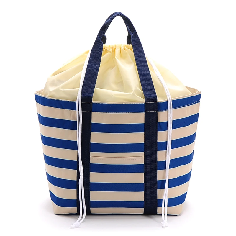 

large cooler bag thermal big lunch picnic cool bag ice pack insulated drawstring shop tote bag meal drinks wine insulation bag