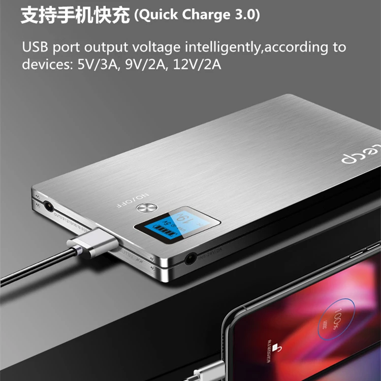 Высокое качество 5 В 9 12 15 в 16 19 20 литий ионный аккумулятор 24 120000 мА/ч USB QC для