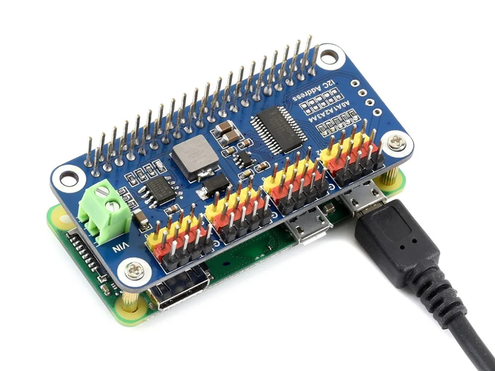 Waveshare сервопривод шляпа 16-канальный 12-разрядный I2C Интерфейс совместим с Raspberry Pi Zero/Zero W/Zero/2B/3B/3B