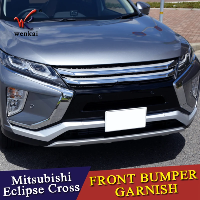 For Mitsubishi Eclipse Cross 2017 2018 ABS Chrome Exterior Front Lower Grill Racing Bumper Protector Sticker Covers | Автомобили и
