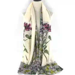 Весна Лето Осень женские шарфы женский цветочный длинный мягкий шарф Женская шаль