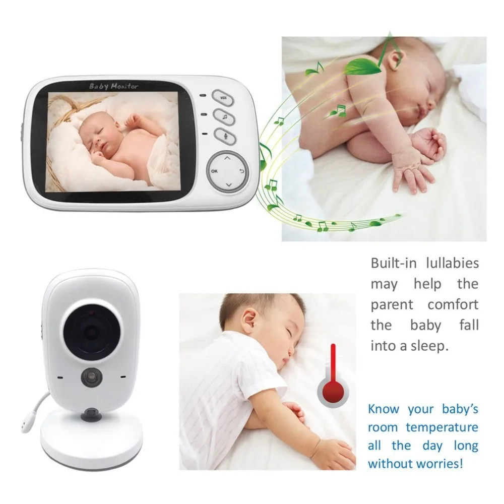 

3.2 Inch Color LCD Wireless Digital Baby Monitor Night Vision Security Two Way Talk Back Temperature Monitoring VB603