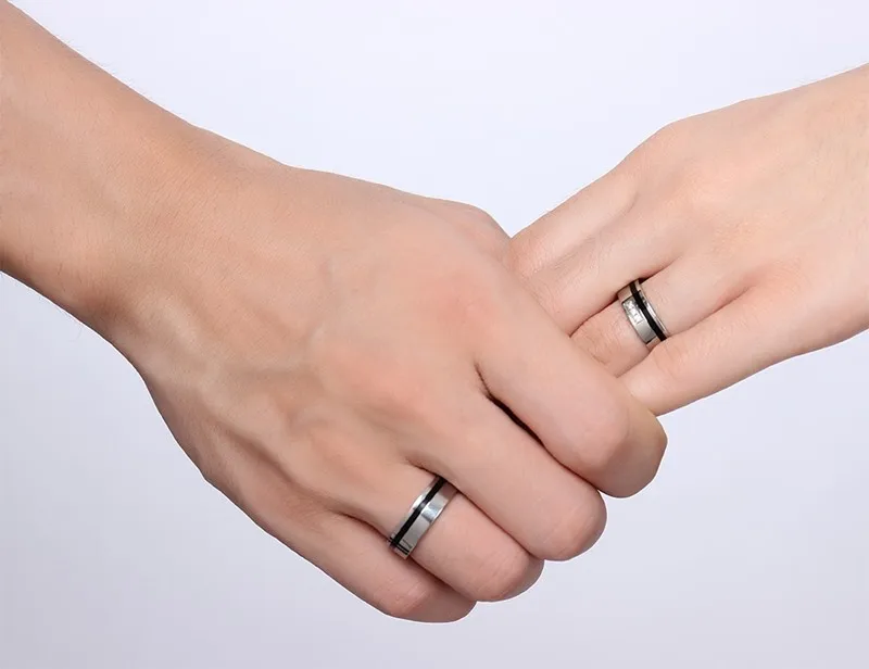 Его& ее парные кольца кольцо из нержавеющей стали парные обручальные кольца обручальное кольцо готические кольца для мужчин и женщин юбилей