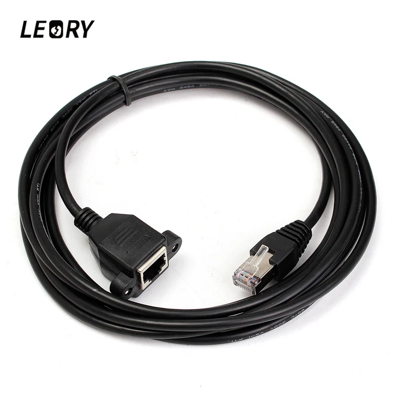 

LEORY Network Extension Cable RJ45 Male To Female Screw Panel Mount Ethernet LAN Network Cable For PC 0.3m/0.6m/1m/1.5m/2m/3m