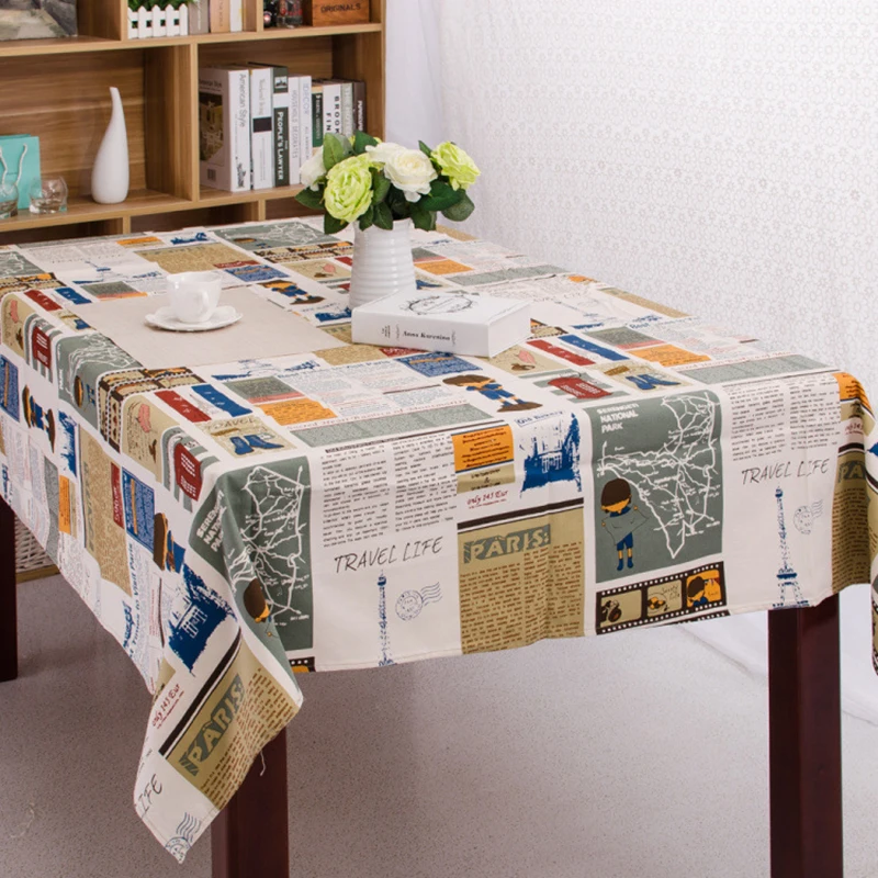 Buy New Arrival Europe Style Paris Travel Pattern Table Cloth Cotton