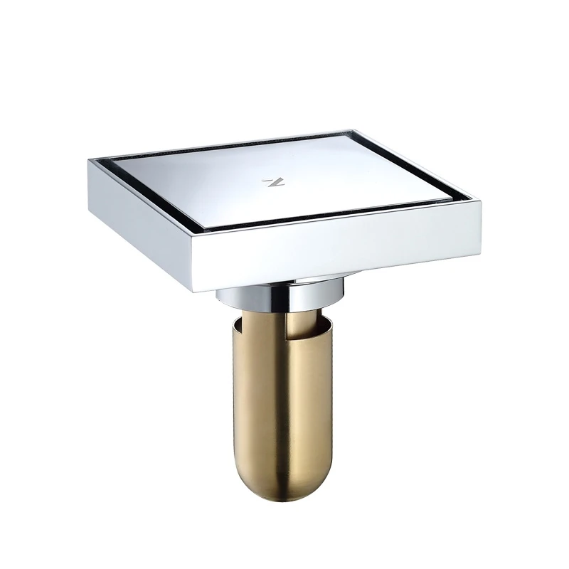 polished chrome Soild brass copper 100*100mm square floor ...
