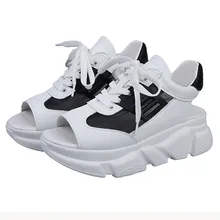 Стильные летние женские сандалии; спортивная обувь из дышащего сетчатого материала на толстой подошве; Прямая поставка; zapatos de mujer