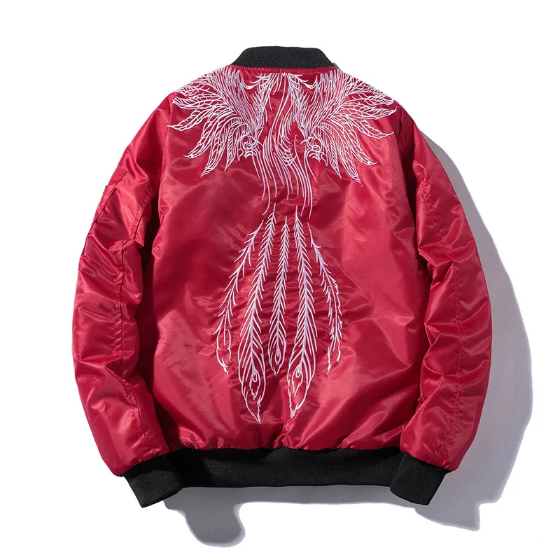 Мужская куртка-бомбер, зимняя куртка-пилот с вышивкой и крыльями, модная бейсбольная куртка в стиле хип-хоп, Японская уличная одежда, Молодежная