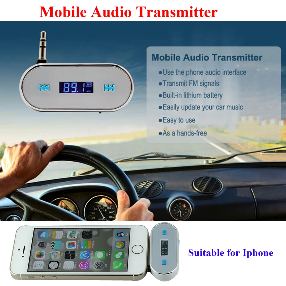 Universal FM Transmitter 3.5mm Car Stereo Music Audio FM Modulator for