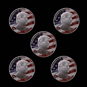 

5 Pieces US President Trump Eagle Eagle Gold-plated Two-tone Commemorative Coin Collection Character Trump Gold Coin