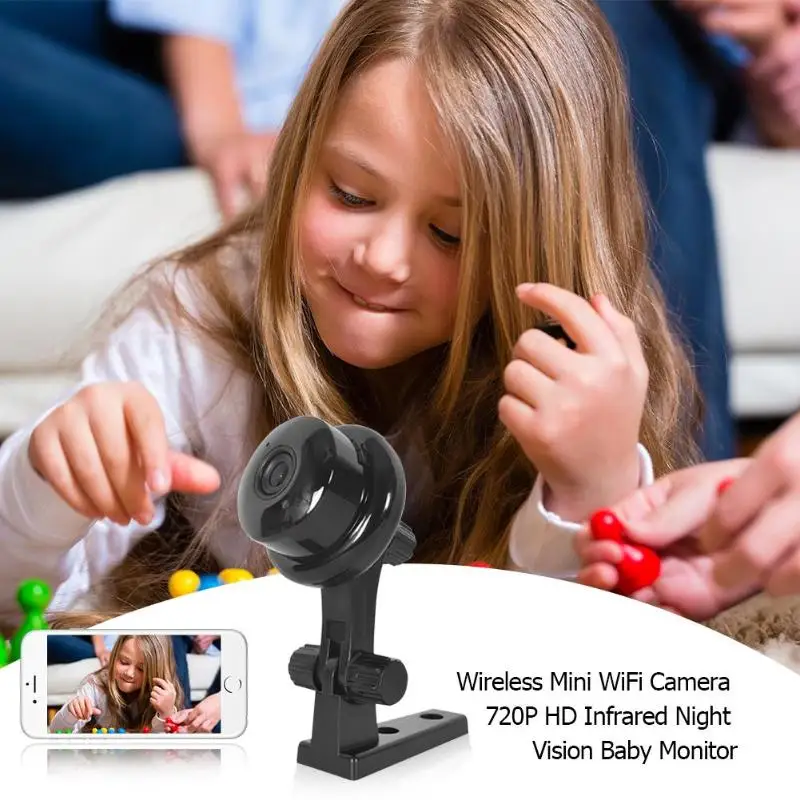 Беспроводная мини Wi-Fi камера 720P HD видео датчик инфракрасного ночного видения детектор движения видеокамера Детский Монитор Домашняя безопасность