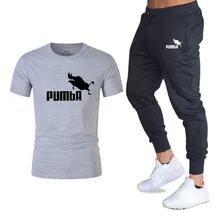 Summer High quality Sets Pumba Graphic T-shirt+Pants men Brand clothing 2piece suit Brand tracksuit Fashion Casual Tshirts Sets