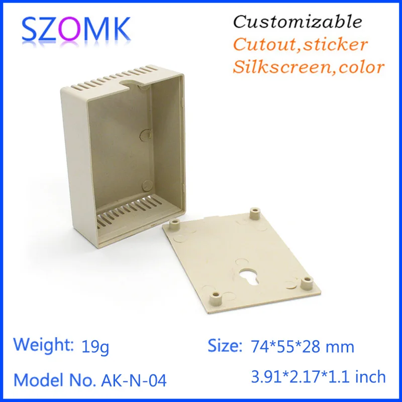 Szomk небольшой корпус электроники для pcb проекта box(1 шт.) 74*55*28 мм Температура humitity сенсор управление коробка с настенным креплением