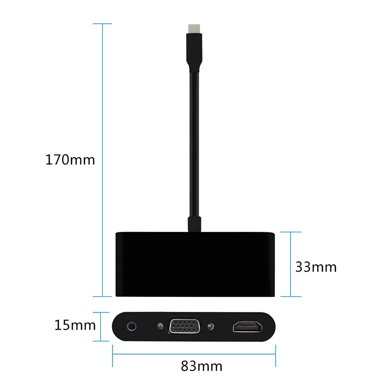 USB C HDMI VGA адаптер Тип C к HDMI 4K Thunderbolt 3 для samsung Galaxy S8 huawei mate 10 для Xiaomi Air USB C HDMI