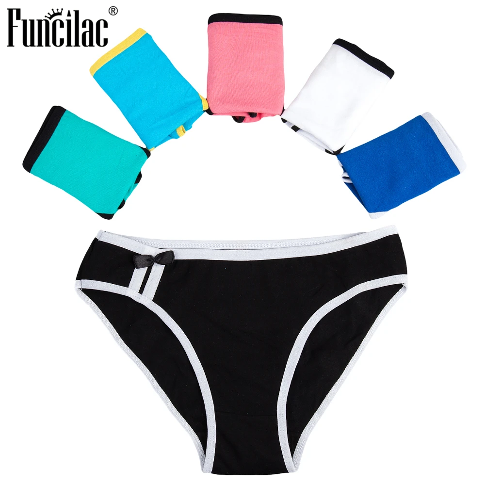 

FUNCILAC 6 Pcs/set Panties for Woman Cotton Sexy Underwear Ladies Bikini Girls Briefs Soft Knickers Low Waist Intimates Lingerie