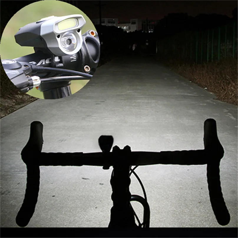 LED+COB 18650 USB Recharge Cycling Bike Light Double Lamp Head Light Bicycle