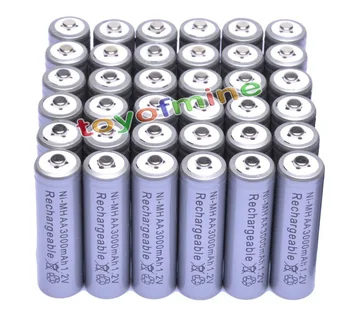 

36x AA 3000mAh 2A 1.2 V Ni-MH Grey Rechargeable Battery Cell for MP3 RC Toys