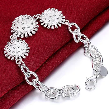 

DOTEFFIL 925 Sterling Silver Fireworks Coral Pendant Bracelet For Woman Charm Wedding Engagement Fashion Party Jewelry