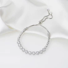 Дизайнерские Модные 925 пробы серебряные украшения 3а кубический цирконий вечерние регулируемые браслеты