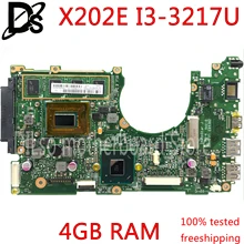 KEFU x202e для ASUS S200E X202E X201E X202EP Vivobook материнская плата REV2.0 I3-3217U cpu 4G ram Встроенная тестовая работа