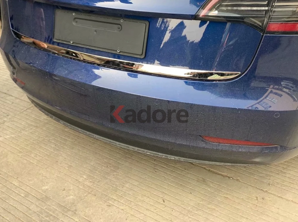 Kadore for 2018-2019 Tesla Model 3 Carbon Fiber Style Car Interior Steering Wheel Button Panel Decoration Cover Trim 3-pc