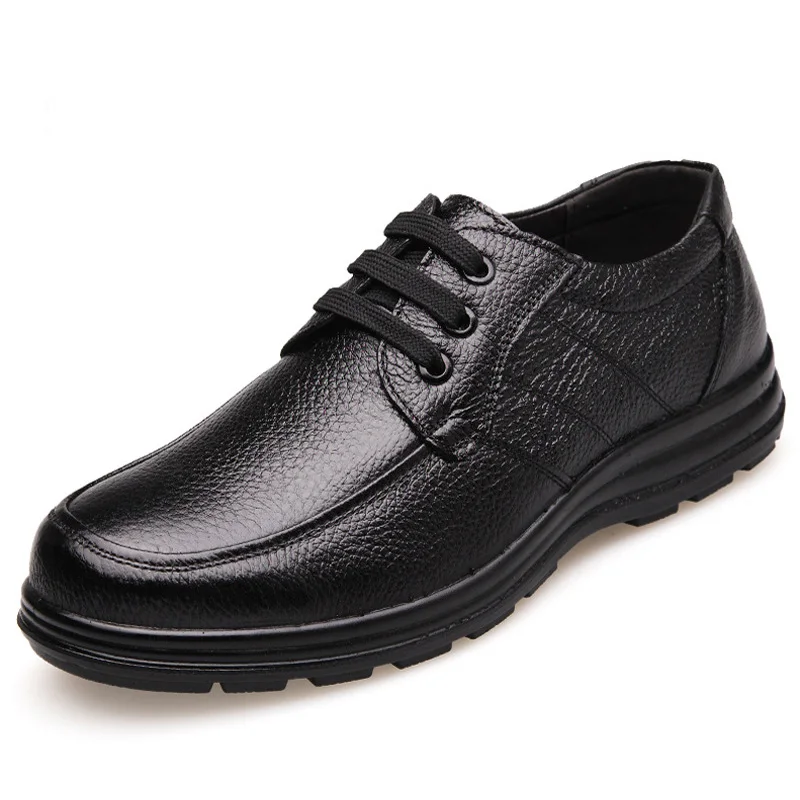 Новинка года; Высококачественная обувь из натуральной кожи; мужская обувь на плоской подошве; модная мужская повседневная обувь; брендовая мужская мягкая удобная обувь на шнуровке; Цвет Черный; ZH740