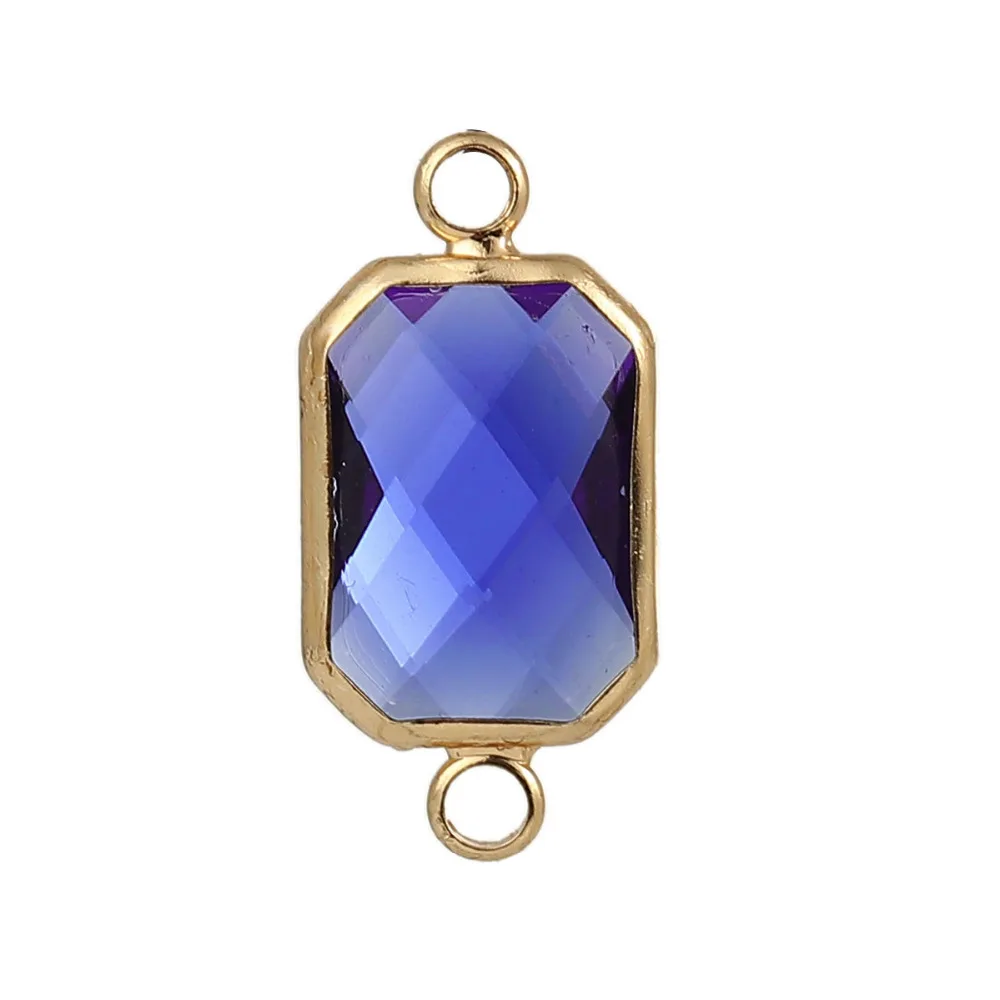 

DoreenBeads Zinc Based Alloy Glass Birthstone Connectors Octagon Gold Color Faceted Rhinestone 22mm( 7/8") x 11mm( 3/8"), 5 PCs