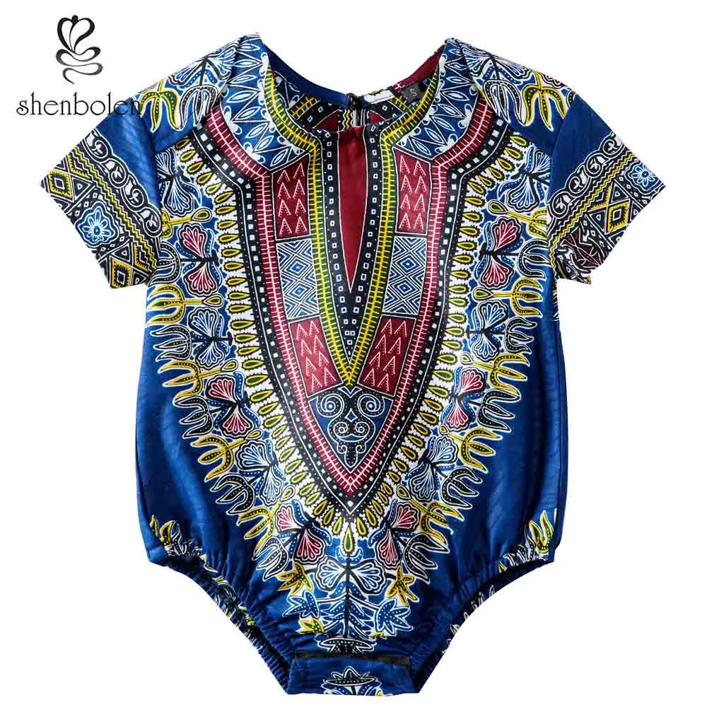 Детская одежда в африканском стиле; комбинезон; детская одежда; Одежда для новорожденных; комбинезоны; детская одежда для малышей - Цвет: blue