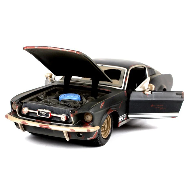 

High Simulation V8 1:24 1967 Mustang GT Old Vintage Diecast Model Car Toy For Boys Children Gifts V094