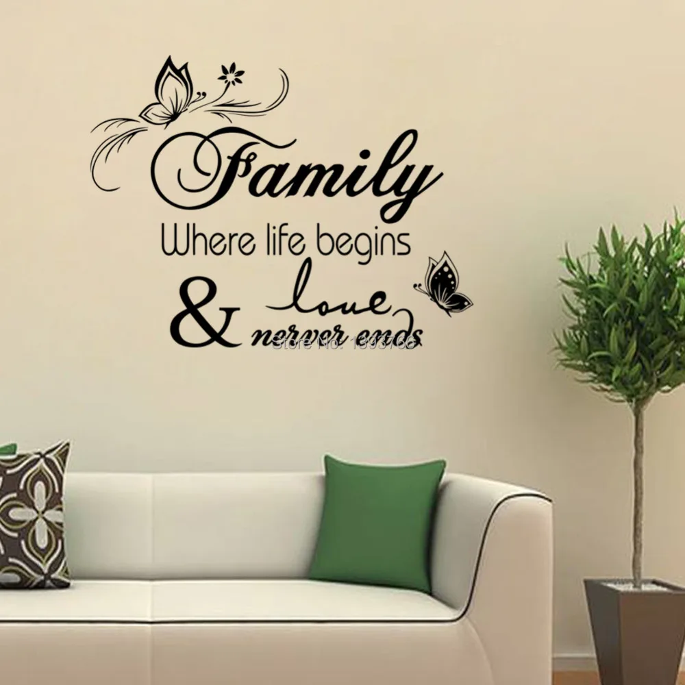 Family Home Decor Creative Quote Wall Decals Decorative Removable Family Home Decor Creative Quote Wall Decals Decorative Removable Vinyl Sticker Office Decoration Mural In Stickers From Garden