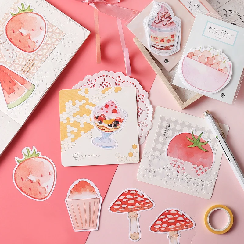 

Luankong Creative Food ice cream memo pad sticky notes paper sticker notepad kawaii stationery pepalaria office school supplies