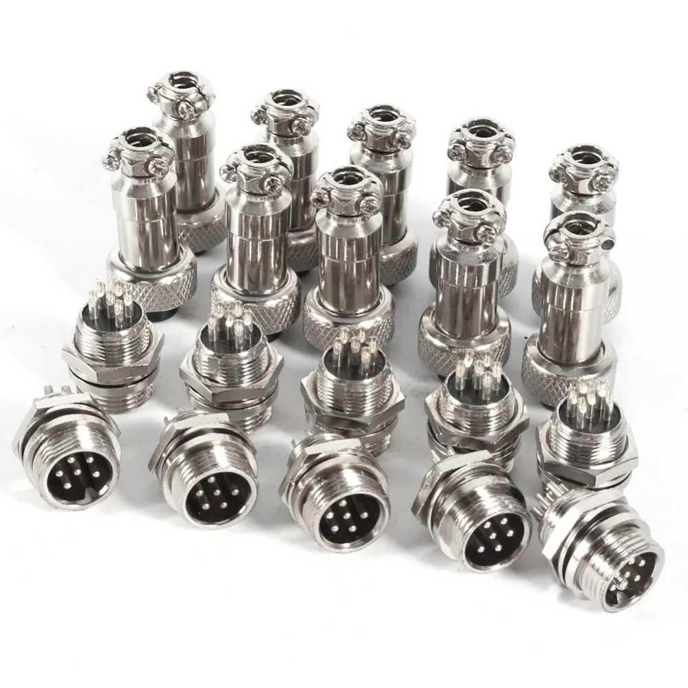 

1 Set (10Pcs) GX12 2/3/4/5/6Pin 12mm M12 Male Female Panel Metal Connector Aviation Plug With High Quality
