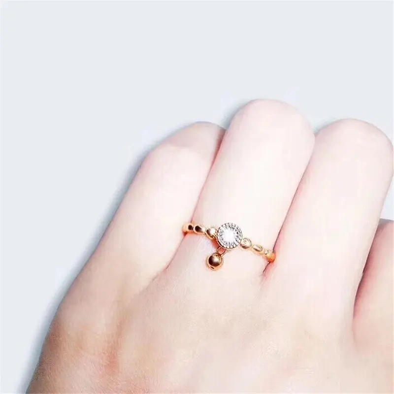 Aazuo 18 K розовое золото настоящий бриллиант цветок& круглая цепочка кольцо для женщин очаровательные ювелирные изделия модный подарок Любовь крошечные тонкие Au750