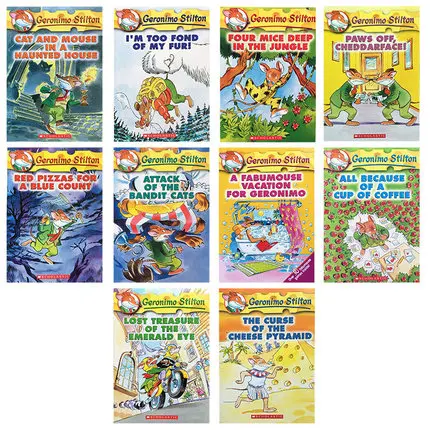 10本geronimo Stilton 1 10英語子供usaオリジナルカラー画像冒険小説マンガコミック絵本年齢5とアップ Literature Fiction Aliexpress