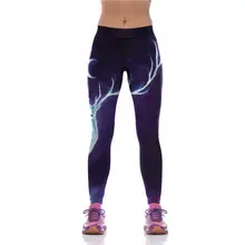 Дизайн, сексуальные леггинсы с принтом оленя, женские эластичные леггинсы с широкой талией, 3D готические леггинсы, штаны, обтягивающие Молодежные штаны