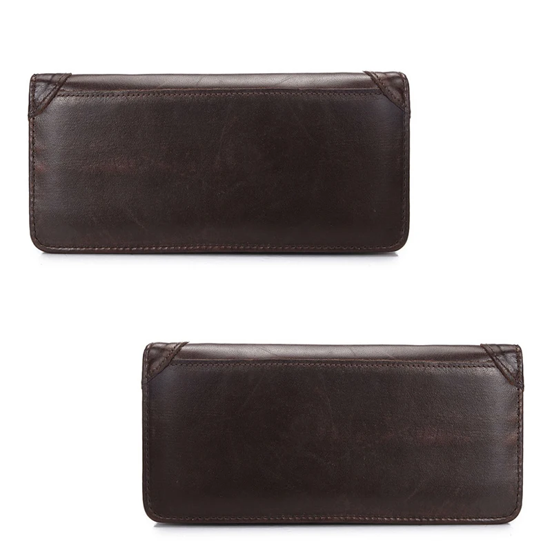 

THINKTHENDO Hot Men's Genuine Leather Long Wallet Bifold Money Card Holder Clutch Purse Slim Gift