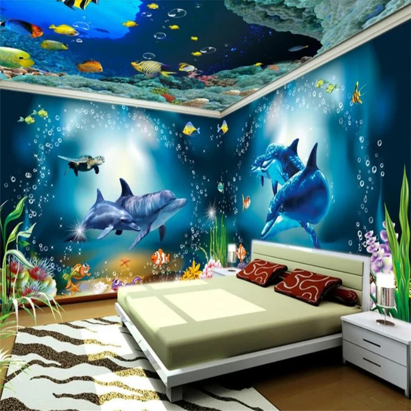 Us 8 85 41 Off Beibehang Custom 3d Wall Paper Mural Living Room Bedroom Fantasy Underwater World 3d Background Wall Painting Home Decor In