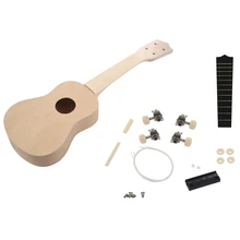 21 polegada de madeira branca ukulele soprano hawaiian guitarra uke kit instrumento musical diy #8