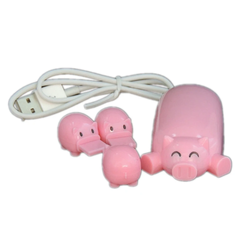 Lovely Pig Piggy Hub 3 в 1 высокая скорость USB 2,0 концентратор адаптер 3 порты USB зарядное устройство кабель для передачи данных Светодиодный индикатор для портативных ПК