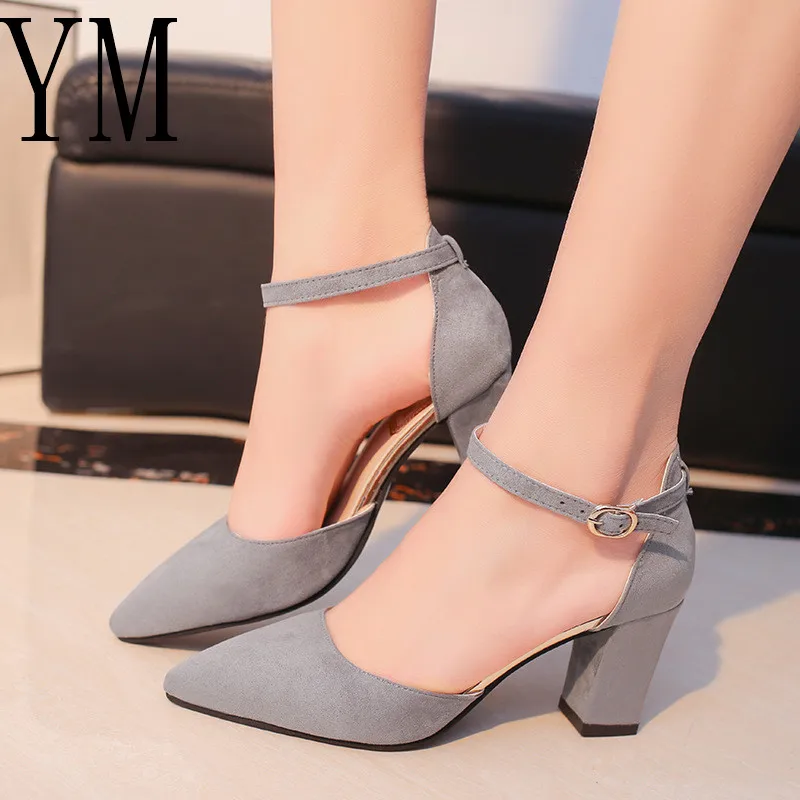 

Sexy 2018 Sandalias Femeninas High heels Autumn Flock pointed Sandals High heels Female Summer Shoes Female Sandals Mujer 34-40