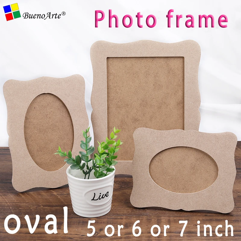 

5PCS 5” 6” 7” oval photo frame wood base，diy mosaic base hand craft 5 inch or 6 inch or 7 inch