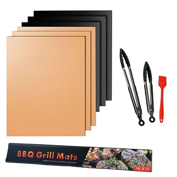 

Glass Fiber Grill Pad Reusable Outdoor Home BBQ Grill Mat Pad Sheet Plate 8pcs Baking Barbecue Non-stick BBQ Grill Mats
