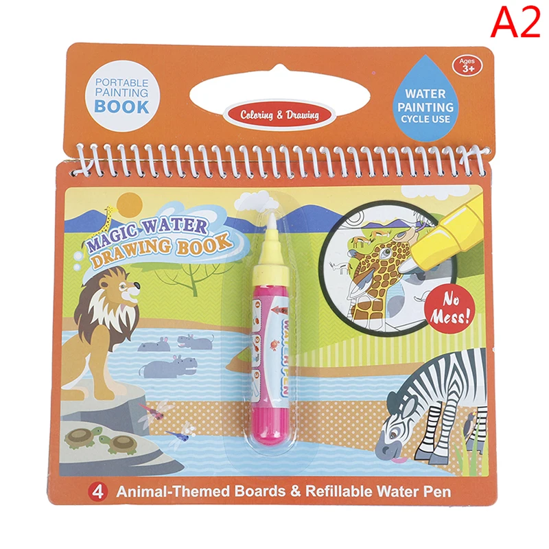 Magic Water Drawing Book Coloring Book Doodle Pen Cartoon Painting Toys Drawing Board For Kids Reusable Education Birthday Gift