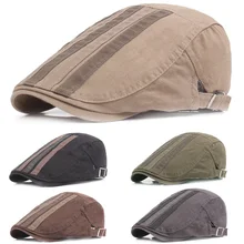 MenCotton полосатый берет таксистка Newsboy шляпа плоская плюща летняя кепка водителя для гольфа HATCS0520