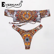 Everkaki 2019 Sexy Brazilian Bikini Swimwear Women Swimsuit female Off Shoulder Bikinis Women Bandeau Biquini Bathing Suit beach Everkaki 2019 Sexy Brazilian Bikini Swimwear Women Swimsuit female Off Shoulder Bikinis Women Bandeau Biquini Bathing Suit beach