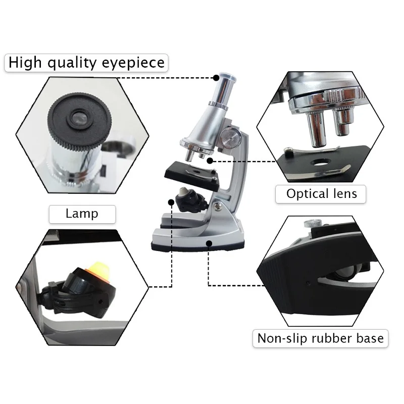 Children Educational Microscope 300 600X 900X Illuminated Bio-microscope Toy Learning Science Christmas Birthday Gift Microscope