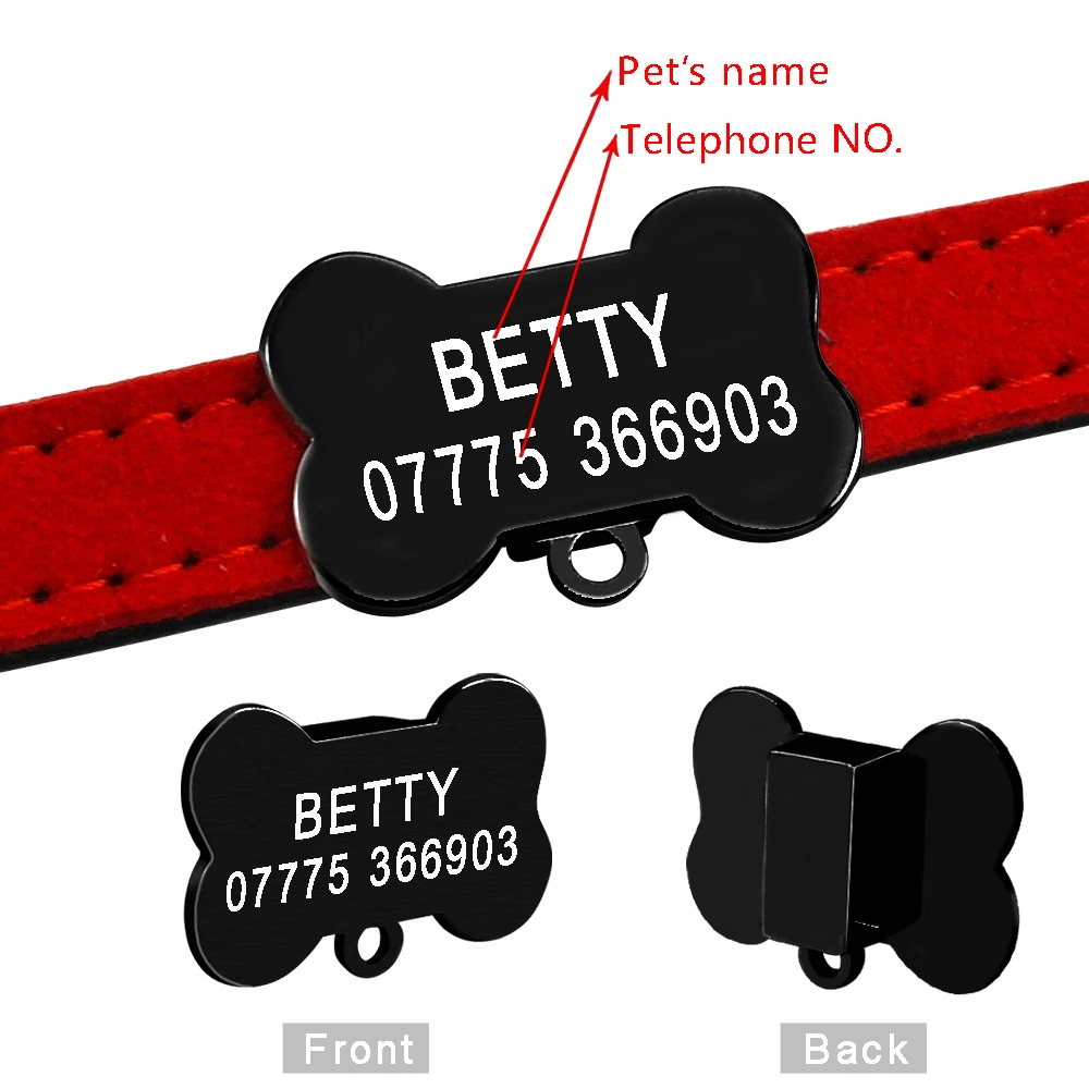Pet id tags Small dog cat ID tag for collars engraved free engrave name phone fish/heart/square for Chihuahua French Bulldog
