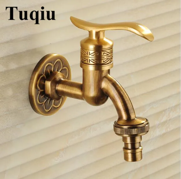 

High Quality Antique brass decorative garden faucets single cold bibcocks washing machine tap outdoor faucet